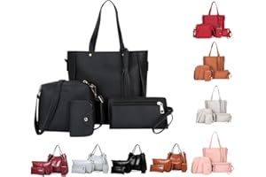 ZEELIY 2023 Mode 4pc Sac Fourre Tout Femme Sac En Cuir Femme Bandouliere De Grande Capacité Sac À Main Femmes Sac À Main Grande Capacité Casual Reto Fashionleather Femmes Sac À Main