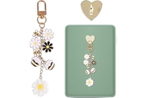 Sinbana E-Reader Zubehör Charme Set, 15,2x2,5cm Bezaubernd E-Reader Handy Charme mit Herzförmigem Haken Gänseblümchen Design Kette für Kindle E-Book und Handy-Zubehör(Honig-Stil)