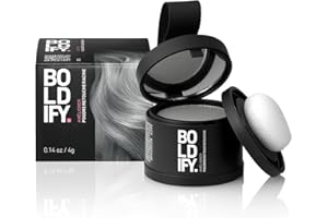 BOLDIFY Poudre de Racine de Cheveux (Gris), Poudre de Retouche de Racines, Couverture de Racine, Pour Homme et Femme, Poudre pour les Cheveux, Couverture de Cheveux Grise, 4g