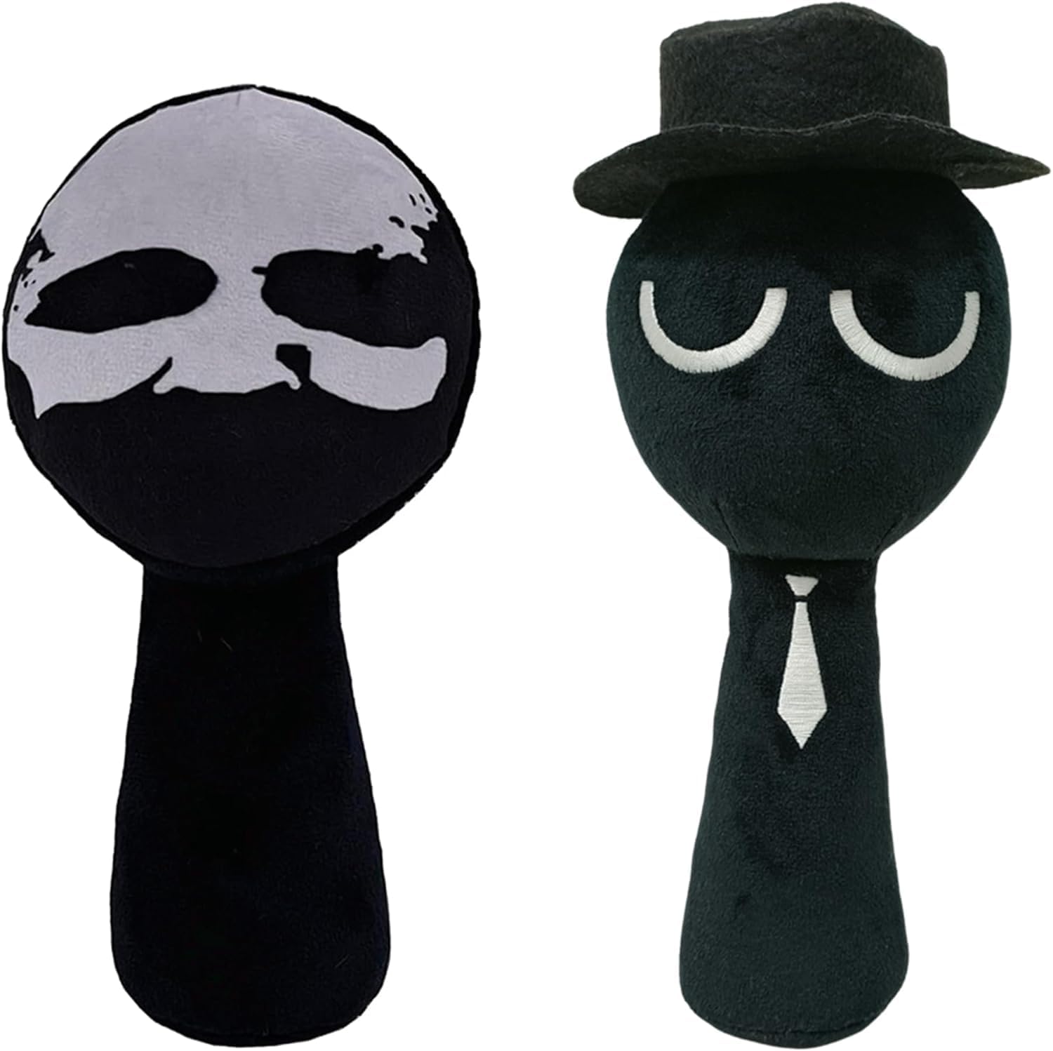 Benolls Sprunki Plushies Merch,Sprunki Plush Toys,Soft Stuffed Animal Pillow Figure Doll Christmas Birthday Gifts for Adult Kids (Black Grey)
