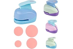 Sporgo 4 unidades perforadoras redondas: perforadoras de papel redondas estampadas, 4 tamaños, para bricolaje, álbumes de fotos, bricolaje, tarjetas de felicitación (9 mm, 16 mm, 25 mm, 38 mm)