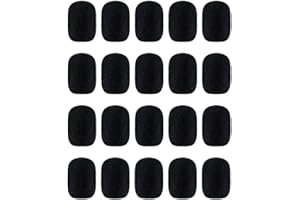 Amykite 20 Stück Mini-Mikrofonabdeckung, hochdichte Windschutzscheiben-Schaumstoffabdeckung, Geräuschreduzierung und Schutz, für Ansteck-Headset-Mikrofon oder andere Arten von Mikrofonen (schwarz)