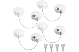 Romon Securite Fenetre Enfant 4 Pcs, Serrures Protection Fenetre Enfant Avec 8 Clés, Pour Portes, Fenêtres Et Réfrigérateurs, Tiroirs, Machines À Laver, Axé Sur La Sécurité Des Enfants
