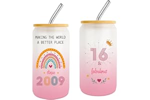 ZYPHORIA Sweet 16 Year Old Girl Gift,16th Birthday Gifts for Girls 2025,Happy 16th Birthday Cups With Lids and Straws Gift Ideas,Fashion Gifts for Her,Thoughtful Presents for 16 Year Old Daughter,Niece,Sister