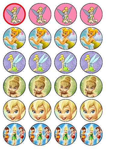 Lot de 24 décorations pour cupcakes Motif Fée Clochette