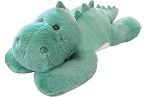 YUNTOY 3.5lbs Weighted Dinosaur Plush Toy, 24 Inch Belly Weighted Stuffed Animals Throw Pillow, Cute Dinosaur Plush Doll for Boys Girls Fans (Green Dino)