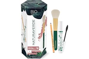 Naturaverde | BIO Make Up - Gift Set con Matita Occhi Nera, Mascara Nero e Pennello per Terra, Cipria e Blush, Set Trucchi Idea Regalo