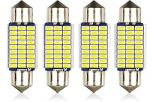 LncBoc 36mm Festoon C5w Bombillas Led 6000k 27-3014led Canbus Sin Errores para 6411 6413 DE3425 DE3423 para Interior De AutomóVil Mapa De CúPula Puerta CortesíA Luces (4 Piezas, Blanco)