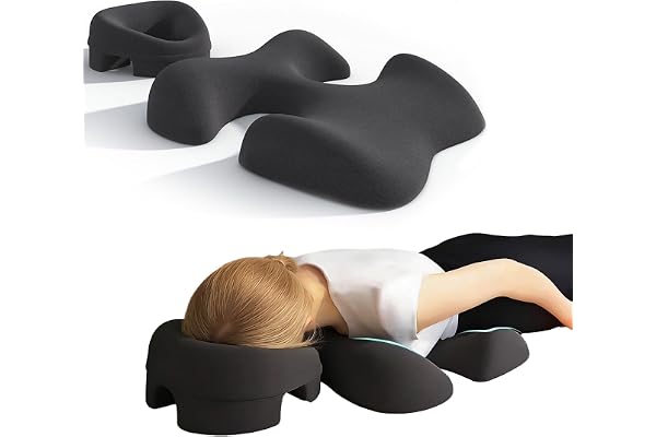 OUGPIU Massage-ansiktskudde, massagekudde, huvudhål, bröststödskudde av minnesskum, ansiktssängkudde, stödkuddar för skönhetssalonger, kombination av sovkudde, lämplig för skönhetssalong SPA