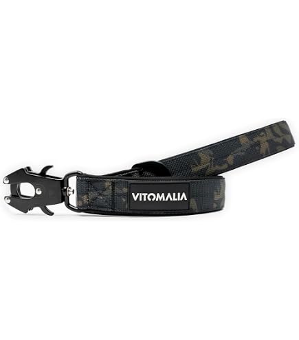 VITOMALIA Taktisches Hundehalsband – 4 Cm Breit, Nylon Mit Magnet-Handgriff, Für Mittelgroße Hunde (40-50 Cm)