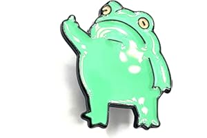 SNS COMPONENTS Pin de metal esmaltado con diseño de rana verde con texto en inglés "Swear Attitude Meme", Metal