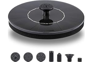 LAWOHO 1.5W Fuente Solar Bomba Sumergible Solar Panel Kit Fuente De Agua Mejorada para El Baño del Pajaro, Pequeño Estanque, Jardín Y Césped