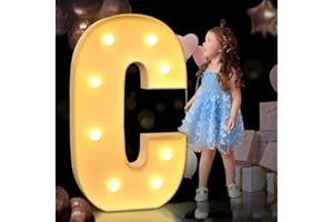 AAIRRA Decoración De Boda Marquesina, Letras Iluminadas del Alfabeto, con Letras Y Números Iluminados Letras De Marquesina Grandes Luces De Letras LED Letrero para Fiesta De Cumpleaños Boda,C,100CM