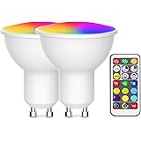 GU10 LED Glühbirne, Techgomade GU10 Dimmbare RGB-Lampe mit Fernbedienung und Timing, 3W (ersetzt 20W) Hue GU10 Spot Glühbirne