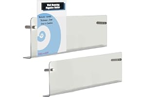 TUKA-i-AKUT Set med 2 vägghyllor, 80 cm, extra stark akryl, väggfäste för tidskrifter broschyrer, journalhållare transparent vägghängshållare TKD8256-80 cm-2x