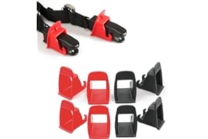 Ceeyoll 8 Pièces Noir et Rouge Adaptateur isofix Universel,Unviersal Systèmes de Fixation pour sièges de Voiture,Support d'interface de siège Auto Boucle Fixe pour siège de bébé Fente de siège Auto.