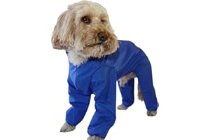 DOGGIE COATS Trouser Suit Waterproof Dog Rain Coat Onesie Blue (26 inch)