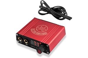 ATOMUS Tattoo Power Supply Digital Display Tattoo Machine Power Supply for Liner Shader Tattoo Accessory with Power Cable red