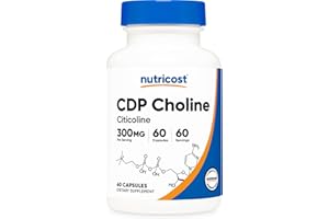 Nutricost CDP Choline (Citicoline) 300mg, 60 Veggie Capsules - Non-GMO, Vegan Friendly, Gluten Free