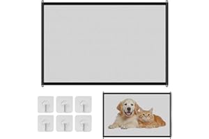 UIEXAY Cancelletto Cani, Barriera per Cani, Cancello Scale per Bambini e Animali Domestici, Cancelletto per Gatti per Porte, Scale e Corridoi, Uso Interni ed Esterni (110 * 72 cm, Nero)