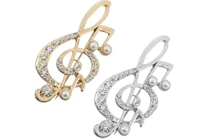 SOIMISS 2Pcs Kristall Strass Brosche Pins Kristall Musik Notizen Brosche Pin Musik Violinschlüssel Brosche für Frauen Mädchen Geschenke für Musik Liebhaber