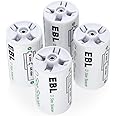 EBL Mono D Battery Adaptor for AA Batteries and Batteries Pack of 4