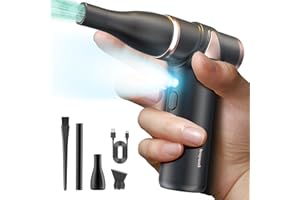 Leapwell Elektrische Staubgebläse Druckluftspray, 3 Gang 150000 U/min Compressed Air Duster, Druckluftspray PC Reinigung Dust Blower Elegantes Ganzmetall für Laptop, Tastatur, Auto, Bürogeräte