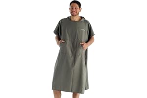 Adore Changing Robe Quick Drying Microfibre Poncho Towel With Pocket & Hood For Beach Swimming Surfing, Slate, S/M