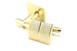 Ryaupy Classique Rectangle Brillant Métal Boutons de Manchettes, Homme en Coffret Cadeau Cufflinks Bijoux, Boutons de Manchette Rayures Simple Hommes pour Mariage Affaires Chemise Robe Cadeau