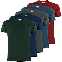 ALPIDEX Herren T-Shirts 5er Set mit Rundhalsausschnitt, einfarbig Größe S M L XL XXL 3XL 4XL