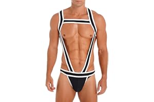 CHICTRY Mens Shiny Metallic Bulge Pouch Jockstrap Wrestling Singlet Leotard Bodysuit Underwear