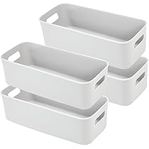 Set 6 Scatole Organizer In Plastica Con Manici - Contenitori Per Armadio, Cucina O Bagno - Multicolore - Foto 10