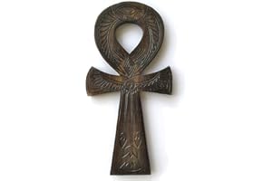 Purity Style Ankh Tallado en Madera Llave de la Vida Decoración de Pared para Estudio, Dormitorio o Dormitorio