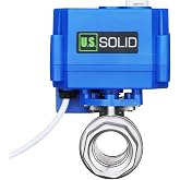U.S. Solid MOTORIZED BALL VALVE - 3/4" stainless steel electric ball valve with manual function, full port, 9-24V AC/DC and 3