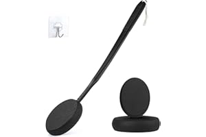 VANZAVANZU 19”Eincremehilfe für Rücken Langer Griff Rücken Lotion Applikator,Selbstbräuner-Rücken-Applikator Sonnenschutz-Applikator für Damen Herren Cremepinsel für ältere Menschen (Schwarz)