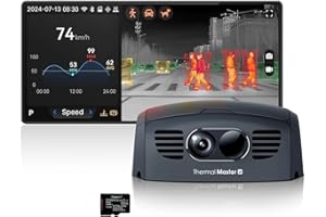 THERMAL MASTER Noktowizor samochodowy NV300 Max kamera termowizyjna kamera samochodowa kamera termowizyjna kamera samochodowa wykrywanie kolizji z odległości 300 m termowizja nocna (Czarny)