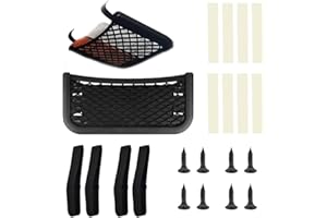 Xiciki 2 Pièces Filet Rangement Voiture Pochette Stockage, Multifonctionnel Sac Auto-adhésif en Filet Les Voiture pour Amenagement Van Caravanes, Bateauxet(Noir)