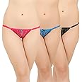 STUBY Women's Other Bikini (Pack of 3) (ST-3C-Wbikini-1001-PNBLBU_Multi_FS)(Colors and Prints May Vary) Multicolour