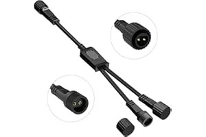 BOLWEO Y Verteiler für Lichterketten, 2Pin Weihnachtsbeleuchtung 2 Wege Splitter Kabel, IP65 Wasserdichtes Verlängerungskabel Anschluss für Innen Außen Gartenbeleuchtung, G40 Globus Lichter