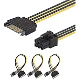 3 Paquets J&D Adaptateur de Câble d’Alimentation pour des cartes vidéos graphiques PCI Express (PCIe) de 15 Broches à 6 Broch