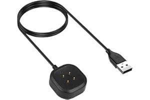 TECHGEAR Zamienny kabel ładowarki USB kompatybilny z Fitbit Versa 3 / Fitbit Sense, stacja ładująca USB do Versa 3 / Sense, tętno i fitness