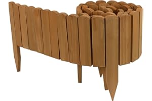 Woodside Log Roll Wooden Border Fence - 203cm x 20cm
