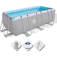 Jilong Pools Piscina Rettangolare con Struttura, 8870 Litri, Grigio, 400x207x122 cm