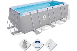 Jilong Avenli Piscine rectangulaire avec Structure, 2343 liters, Gris, 400 x 207 x 122 cm