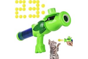 YAGE Interaktywny pistolet do zabawy dla kota – ciągła emisja wyrzutnia piłek dla kotów domowych z 23 szt. piłką, zabawki dla kotów do ćwiczeń, zabawki do wyciągania kotów w pomieszczeniach, trening w
