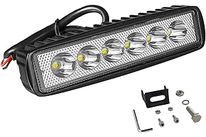 Willpower 1 Pcs Phare LED, 6 Pouces 18W Projecteur Barre LED 12v pour Moto Voiture Camion SUV Bateau 4x4