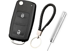 Batheidon 2 Tasten Autoschlüssel Gehäuse Kompatibel mit für VW Transporter T5 T6 Polo G Amarok, Klappschlüssel Ersatzgehäuse mit Schlüsselblatt und Mini-Schraubendreher