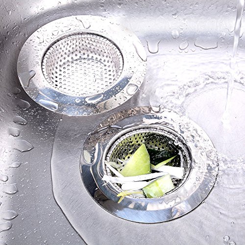 2 Abflußsieb Edelstahl Küche Spüle Sieb Drain Protectors perfekt für Küche und Badezimmer Waschbecken (72mm)