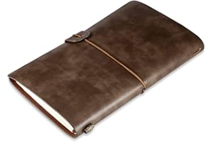 MADEKI Diario di Viaggio in Pelle, Diario di Viaggio Taccuino in Pelle Sostituibile & Quaderno Vintage, Travel Journal Notebook, 4.72 X 7.87 lnch (Marrone)