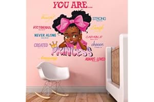 Runtoo Black Girl Inspirational Quotes Wall Decal African American Saying Wall Stickers Kids Girls Bedroom Living Room Home Decor